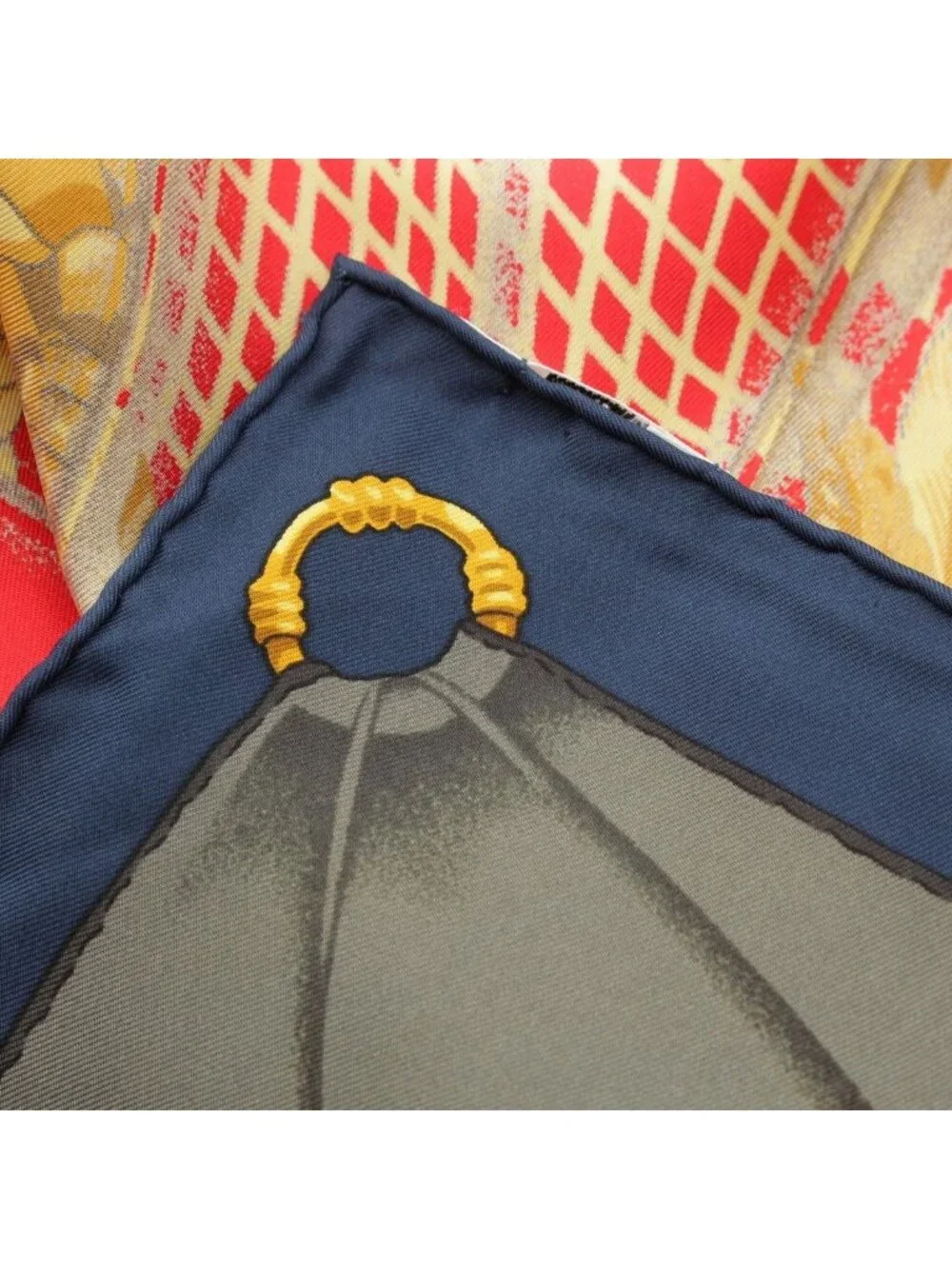 Hermes Soleil de Soie Silk Sun Carre 90 Scarf Red Navy